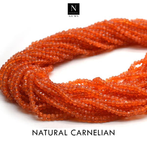 Natural Carnelian Rondelle Gemstone Beads | Jewellery making Beads | Natural Gemstone | Bead Necklace | Bead Bracelet | Wholesale Beads