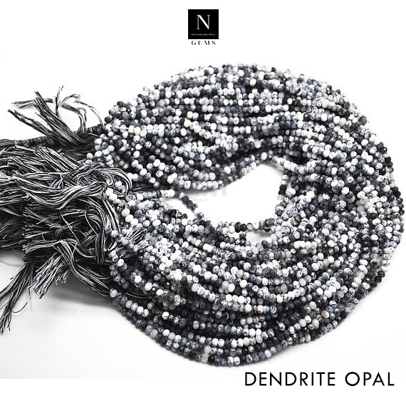 Dendrite Opal Rondelle Gemstone Beads | Jewellery making Beads | Natural Gemstone | Bead Necklace | Bead Bracelet | Wholesale Beads