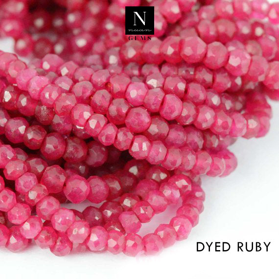 Dyed Ruby Rondelle Gemstone Beads | Jewellery making Beads | Natural Gemstone | Bead Necklace | Bead Bracelet | Wholesale Beads