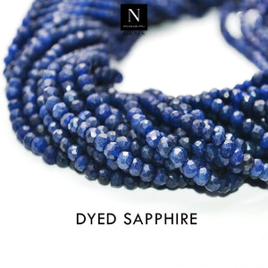 Dyed Sapphire Rondelle Gemstone Beads | Jewellery making Beads | Natural Gemstone | Bead Necklace | Bead Bracelet | Wholesale Beads