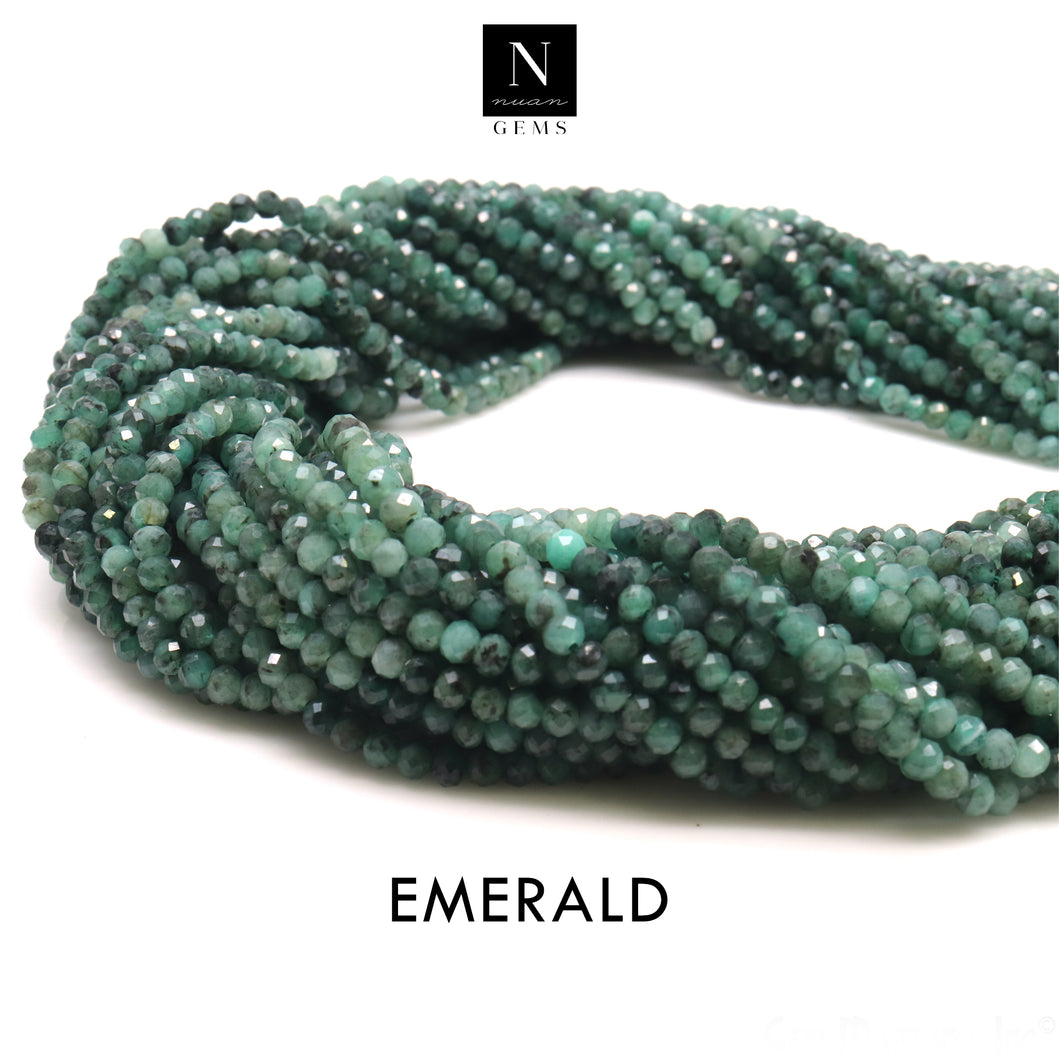 Emerald Rondelle Gemstone Beads | Jewellery making Beads | Natural Gemstone | Bead Necklace | Bead Bracelet | Wholesale Beads