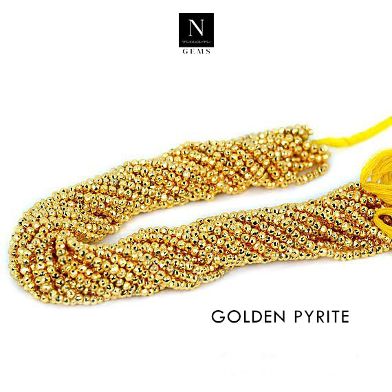 Golden Pyrite Rondelle Gemstone Beads | Jewellery making Beads | Natural Gemstone | Bead Necklace | Bead Bracelet | Wholesale Beads