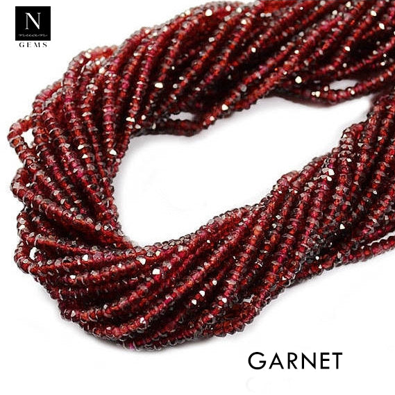 Garnet Rondelle Gemstone Beads | Jewellery making Beads | Natural Gemstone | Bead Necklace | Bead Bracelet | Wholesale Beads