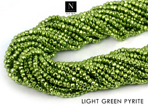 Light Green Pyrite Rondelle Gemstone Beads | Jewellery making Beads | Natural Gemstone | Bead Necklace | Bead Bracelet | Wholesale Beads
