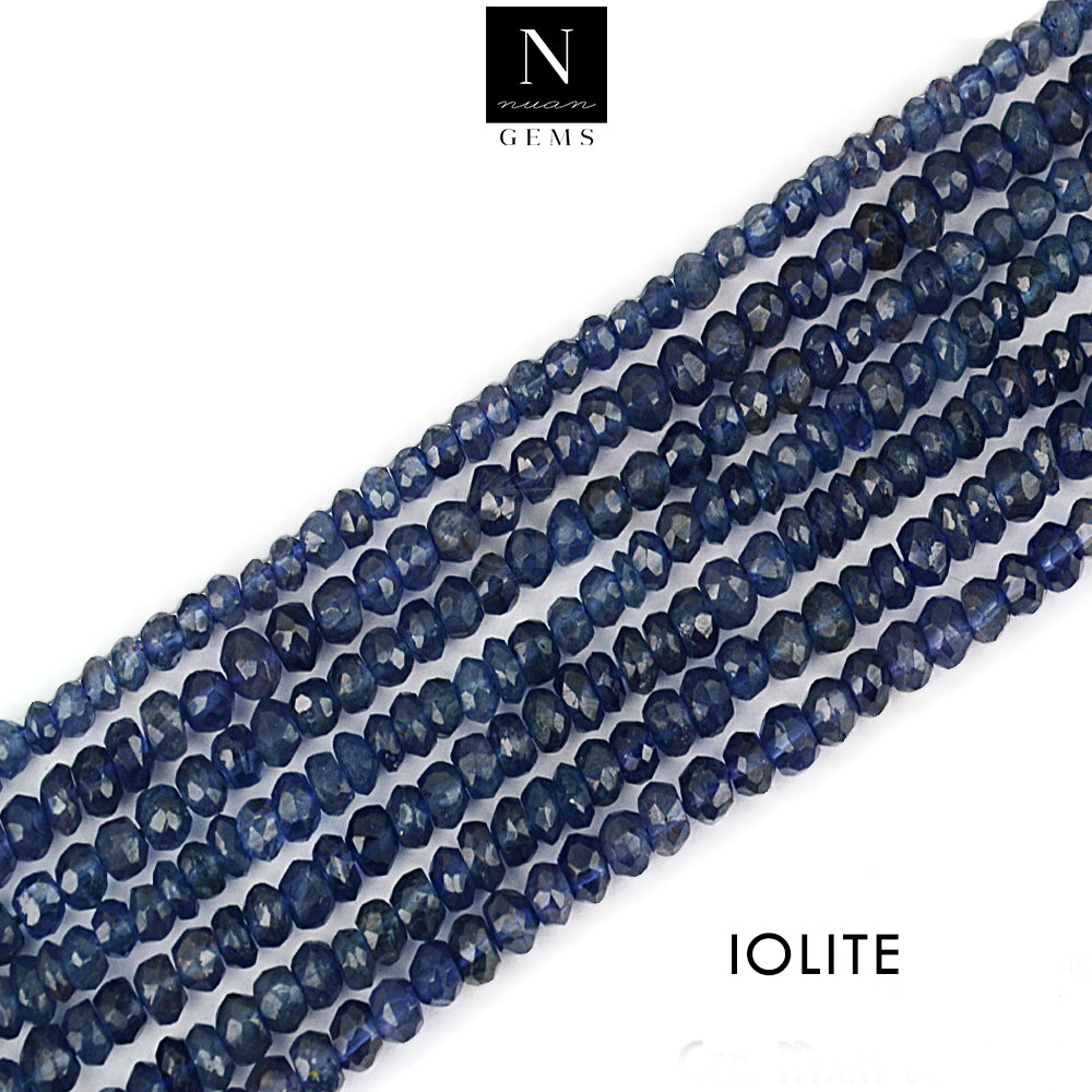 Iolite Rondelle Gemstone Beads | Jewellery making Beads | Natural Gemstone | Bead Necklace | Bead Bracelet | Wholesale Beads