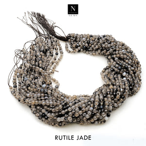 Rutile Jade Rondelle Gemstone Beads | Jewellery making Beads | Natural Gemstone | Bead Necklace | Bead Bracelet | Wholesale Beads