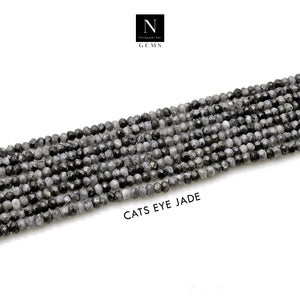 Cats Eye Jade Rondelle Gemstone Beads | Jewellery making Beads | Natural Gemstone | Bead Necklace | Bead Bracelet | Wholesale Beads