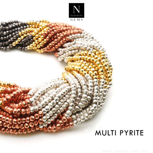 Multi Pyrite Rondelle Gemstone Beads | Jewellery making Beads | Natural Gemstone | Bead Necklace | Bead Bracelet | Wholesale Beads