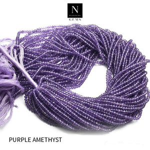 Purple Amethyst Rondelle Gemstone Beads | Jewellery making Beads | Natural Gemstone | Bead Necklace | Bead Bracelet | Wholesale Beads