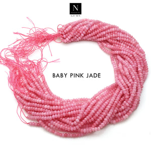 Baby Pink Jade Rondelle Gemstone Beads | Jewellery making Beads | Natural Gemstone | Bead Necklace | Bead Bracelet | Wholesale Beads