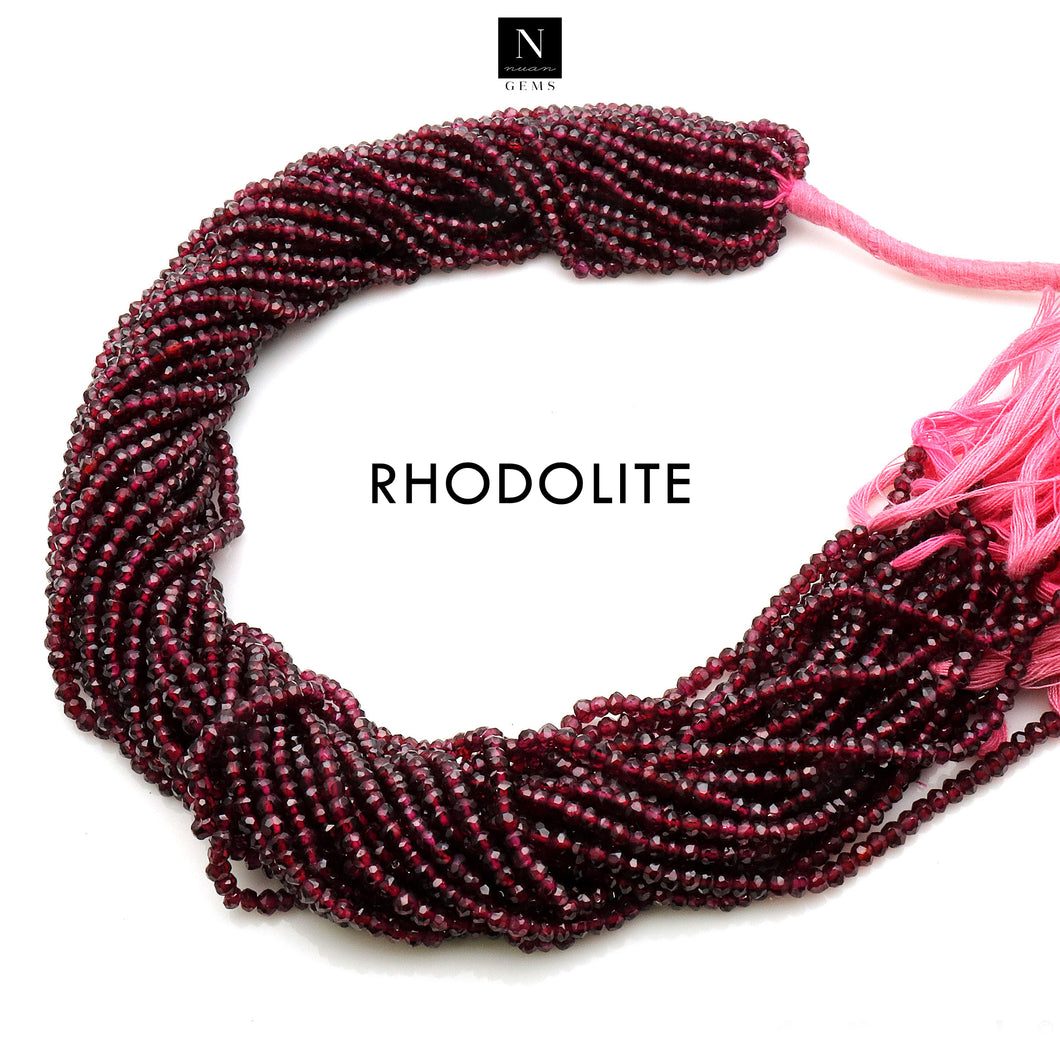 Rhodolite Rondelle Gemstone Beads | Jewellery making Beads | Natural Gemstone | Bead Necklace | Bead Bracelet | Wholesale Beads