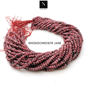 Rhodochrosite Jade Rondelle Gemstone Beads | Jewellery making Beads | Natural Gemstone | Bead Necklace | Bead Bracelet | Wholesale Beads