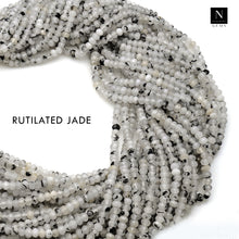 Load image into Gallery viewer, Rutilated Jade Rondelle Gemstone Beads | Jewellery making Beads | Natural Gemstone | Bead Necklace | Bead Bracelet | Wholesale Beads
