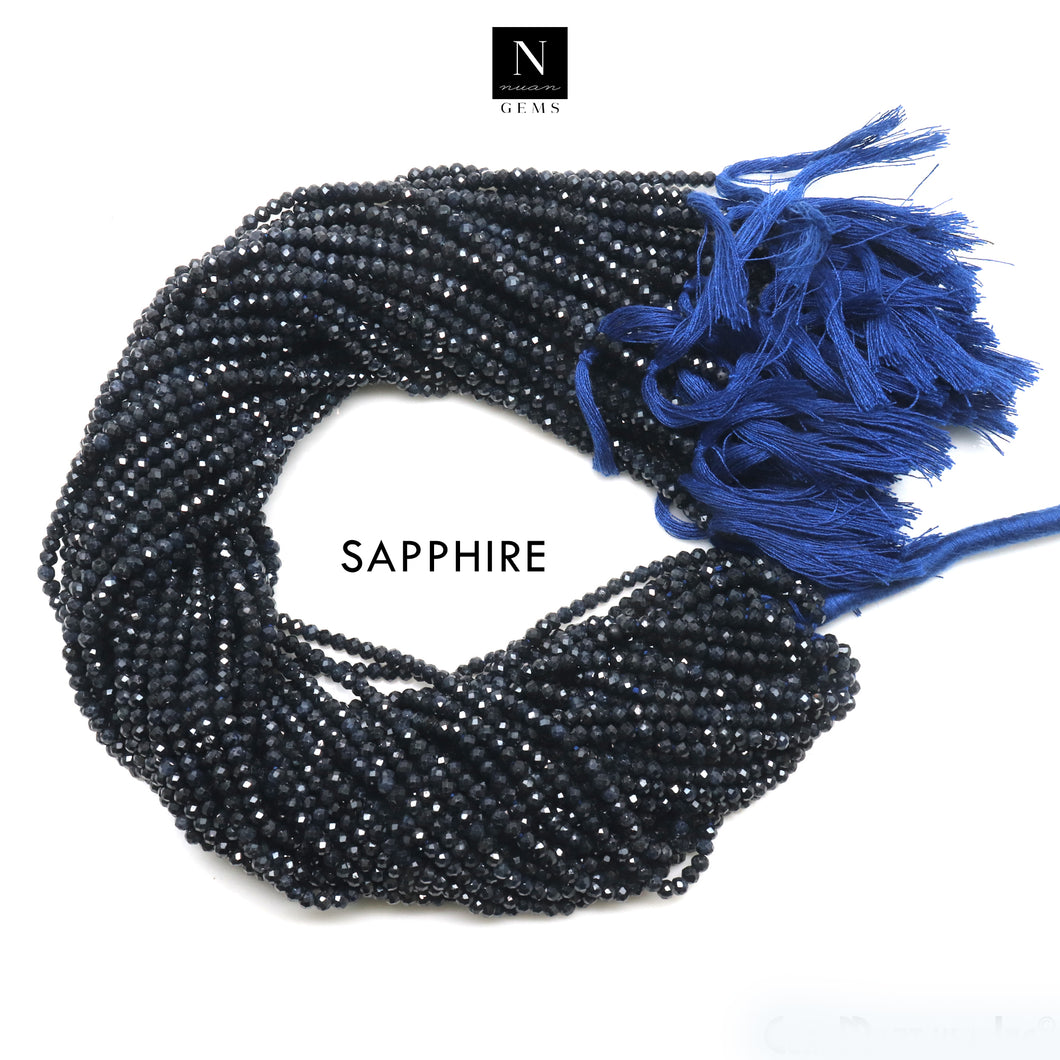 Sapphire Rondelle Gemstone Beads | Jewellery making Beads | Natural Gemstone | Bead Necklace | Bead Bracelet | Wholesale Beads