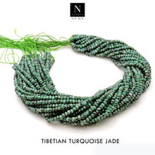 Load image into Gallery viewer, Tibetian Turquoise Jade Rondelle Gemstone Beads | Jewellery making Beads | Natural Gemstone | Bead Necklace | Bead Bracelet | Wholesale Beads
