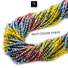 Load image into Gallery viewer, Multi Color Pyrite Rondelle Gemstone Beads | Jewellery making Beads | Natural Gemstone | Bead Necklace | Bead Bracelet | Wholesale Beads
