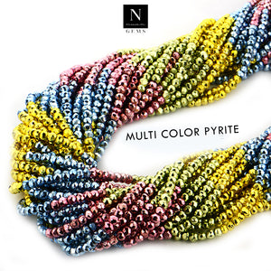 Multi Color Pyrite Rondelle Gemstone Beads | Jewellery making Beads | Natural Gemstone | Bead Necklace | Bead Bracelet | Wholesale Beads