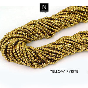 Yellow Pyrite Rondelle Gemstone Beads | Jewellery making Beads | Natural Gemstone | Bead Necklace | Bead Bracelet | Wholesale Beads