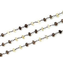 Load image into Gallery viewer, Multi Color Gemstone Faceted Large Beads 5-6mm Oxidized Rosary Chain
