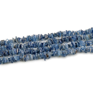 5 Strands Kyanite Gemstone Chip beads | Bead Necklace | Free Form Nugget Chips | Gemstone Chips | Long Bead Strand