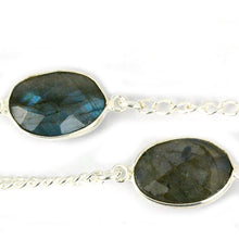 Load image into Gallery viewer, Labradorite 10-15mm Mix Shape Silver Plated Wholesale Connector Rosary Chain
