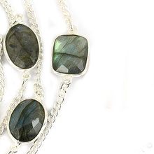 Load image into Gallery viewer, Labradorite 10-15mm Mix Shape Silver Plated Wholesale Connector Rosary Chain
