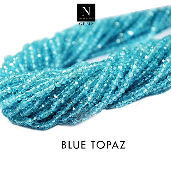 Blue Topaz Rondelle Gemstone Beads | Jewellery making Beads | Natural Gemstone | Bead Necklace | Bead Bracelet | Wholesale Beads